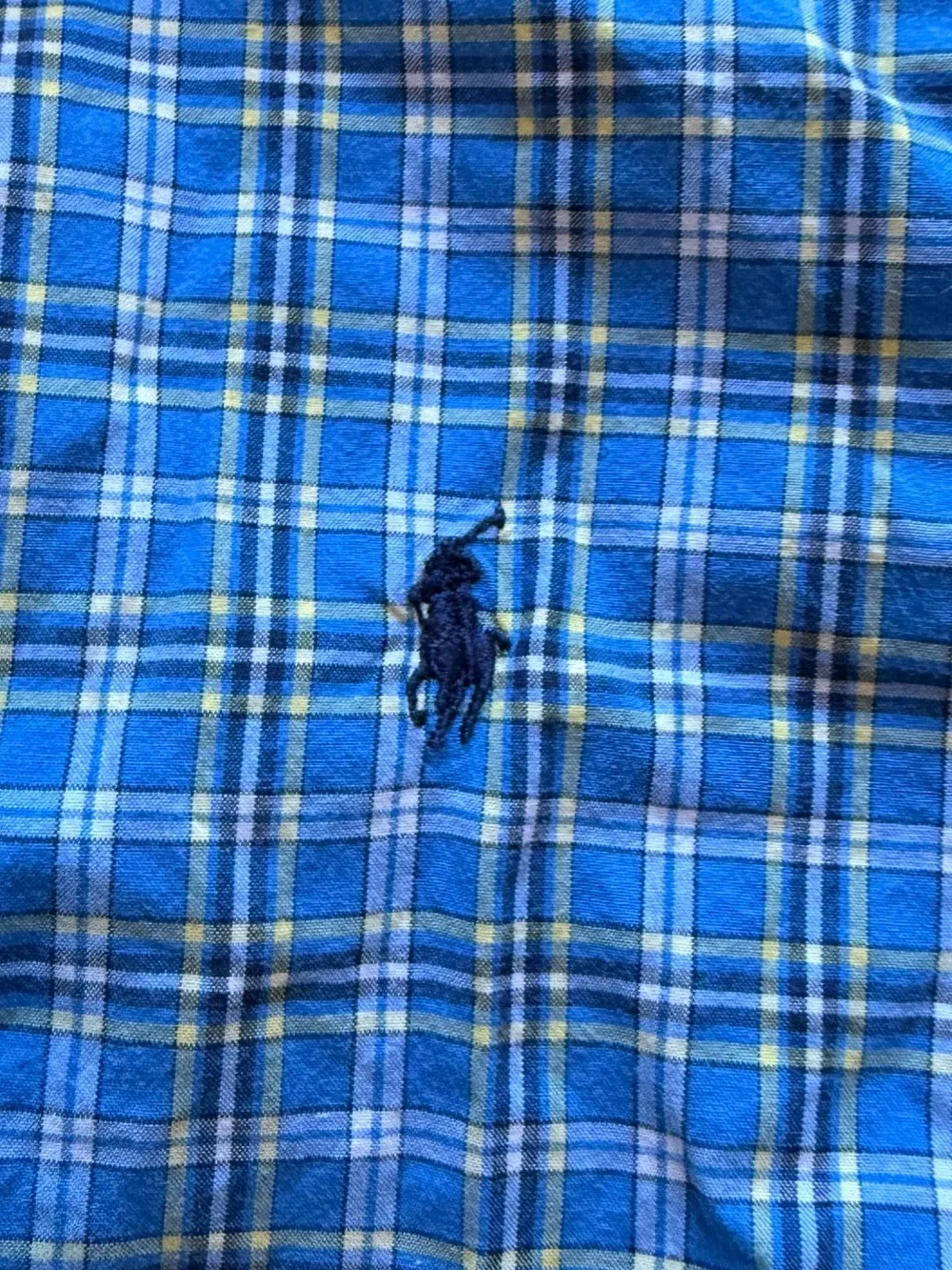 Ralph Lauren Button Collared Long Sleeve Kids size 4 Blue‎ Plaid